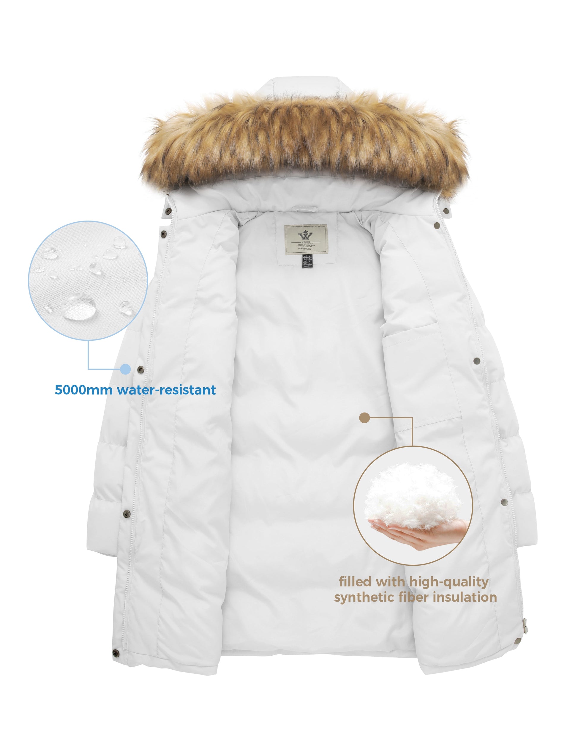 Women'S Winter Coat Warm Puffer Coat Waterproof Winter Coat with Hood Red S